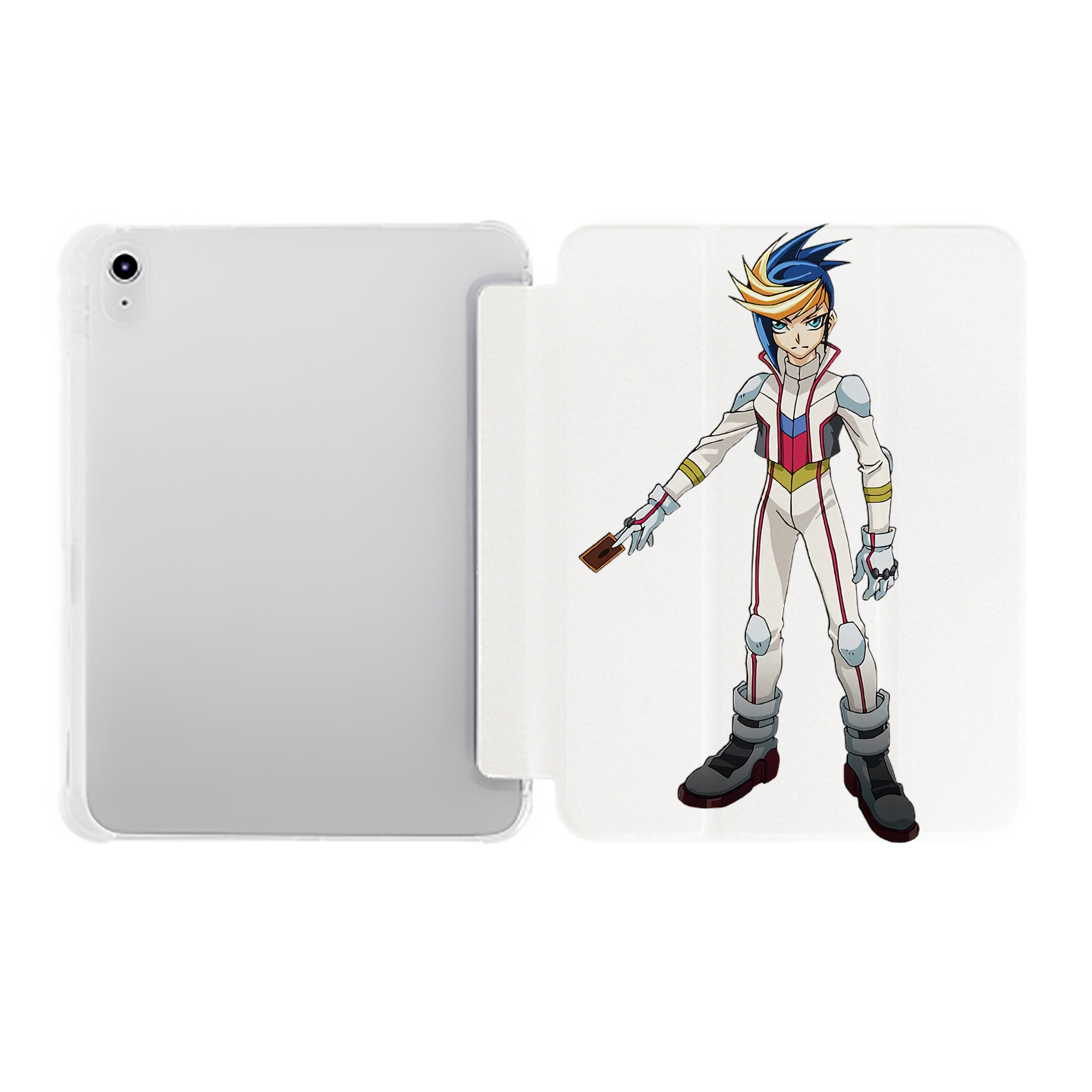 （画像用） 遊☆戯☆王 Yu-Gi-Oh! IPad ケース ペン収納付き 三つ折りスタンド PUレザー×シリコン 対応機種9.5/10.5/10.9インチ